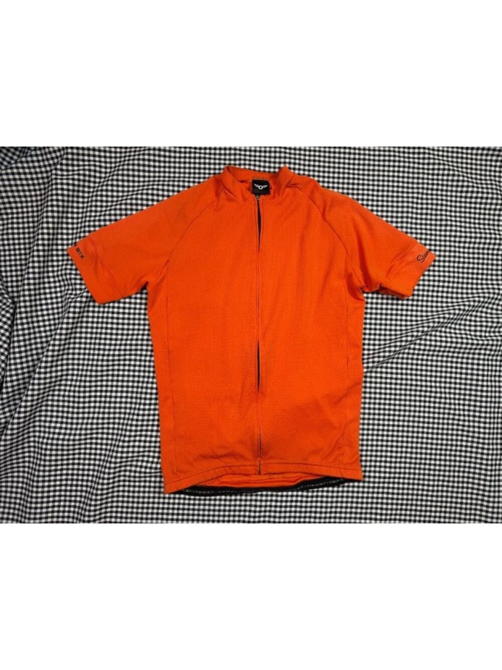 Twin Six Cycling Jersey Mens Medium Orange Full Zip Short Sleeve Bike Shirt
